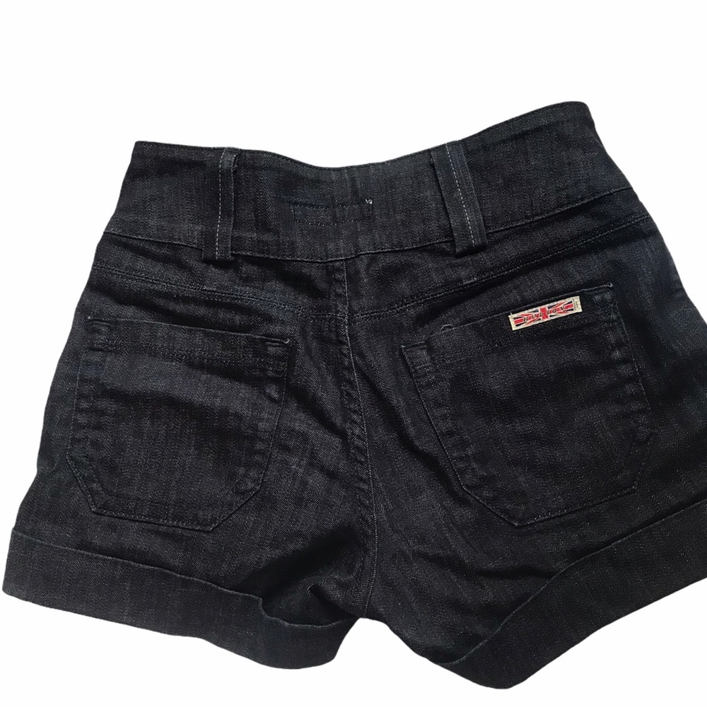Hudson Size 28 Blue High Rise Pleated Cuffed Denim Shorts - Picture 6 of 8